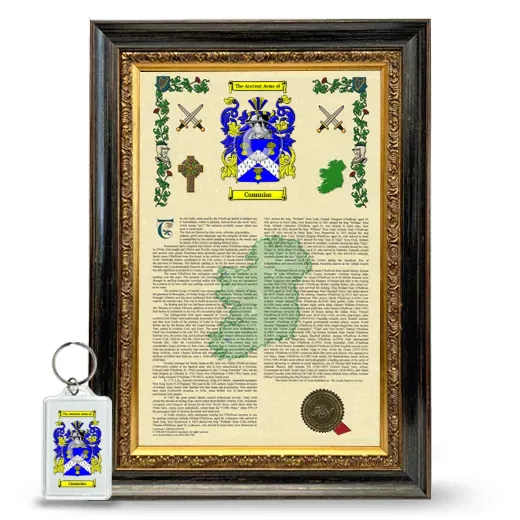 Cummins Framed Armorial History and Keychain - Heirloom
