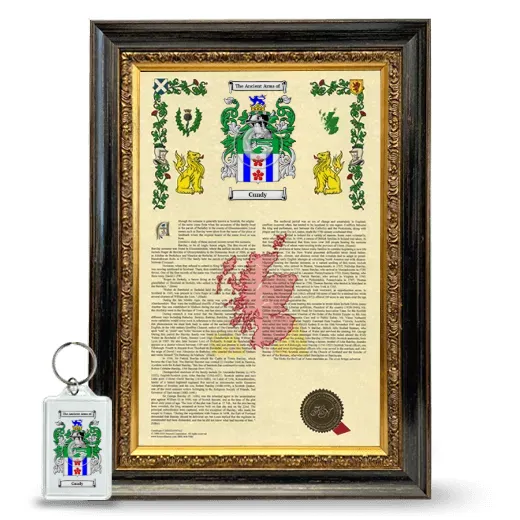 Cundy Framed Armorial History and Keychain - Heirloom
