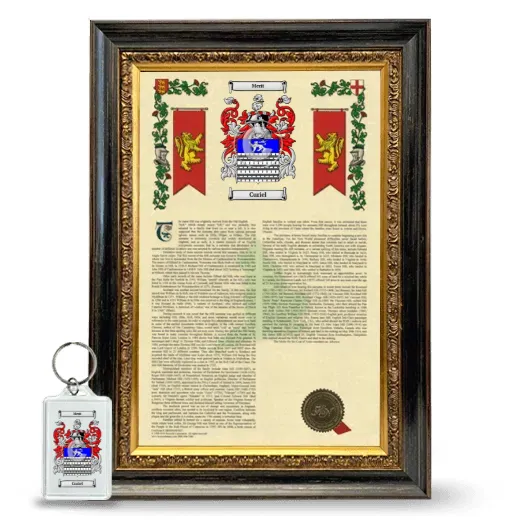 Curiel Framed Armorial History and Keychain - Heirloom