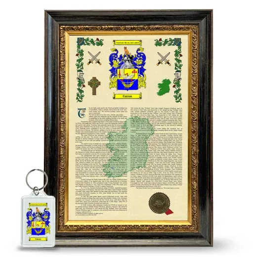 Curras Framed Armorial History and Keychain - Heirloom