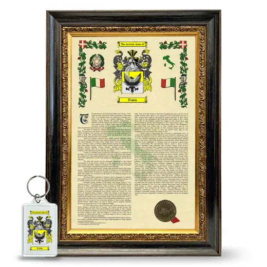 D'oria Framed Armorial History and Keychain - Heirloom