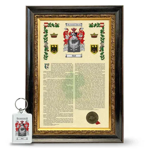 Dael Framed Armorial History and Keychain - Heirloom