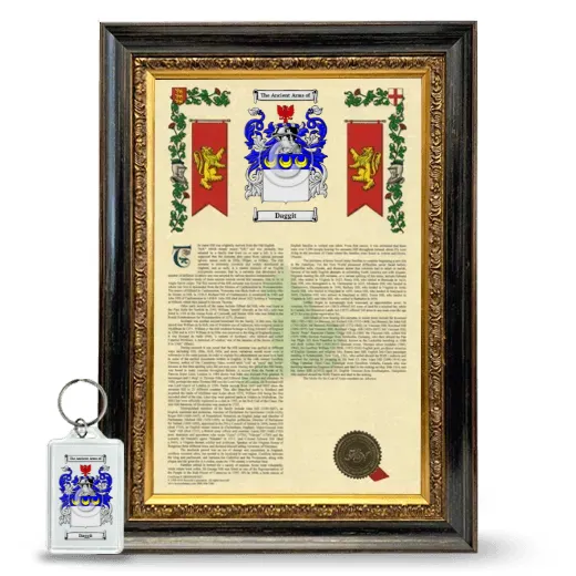 Daggit Framed Armorial History and Keychain - Heirloom