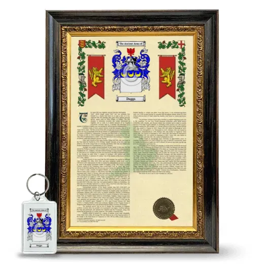 Daggs Framed Armorial History and Keychain - Heirloom
