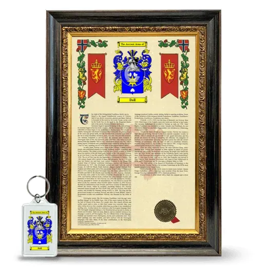 Dall Framed Armorial History and Keychain - Heirloom