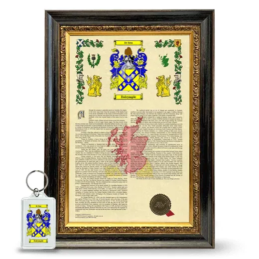 Dalrymple Framed Armorial History and Keychain - Heirloom