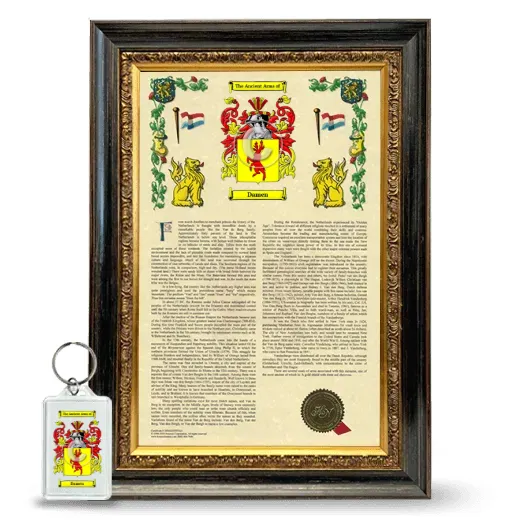 Damen Framed Armorial History and Keychain - Heirloom