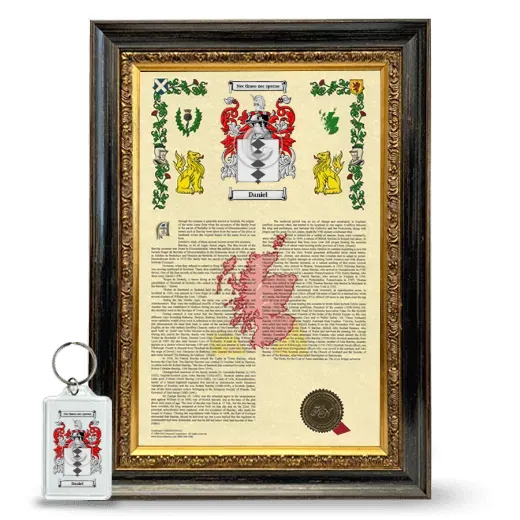 Daniel Framed Armorial History and Keychain - Heirloom