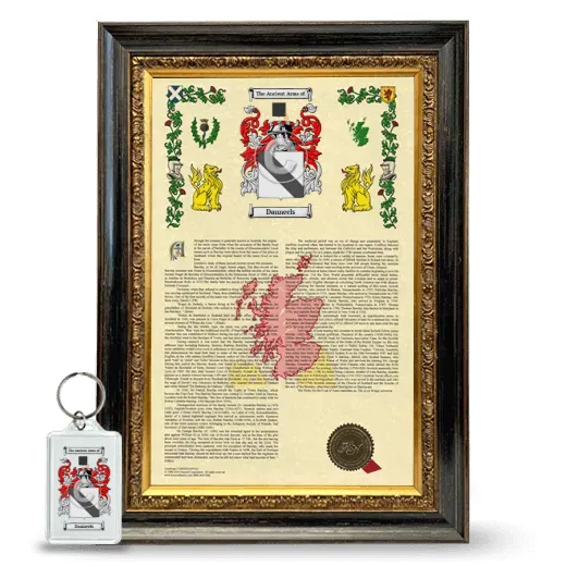 Danneels Framed Armorial History and Keychain - Heirloom