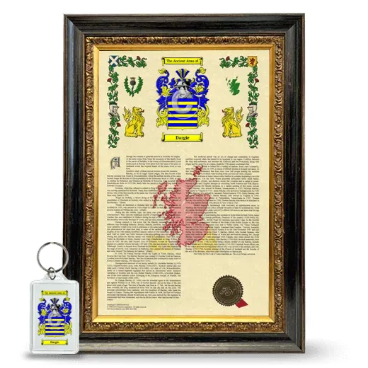 Dargie Framed Armorial History and Keychain - Heirloom