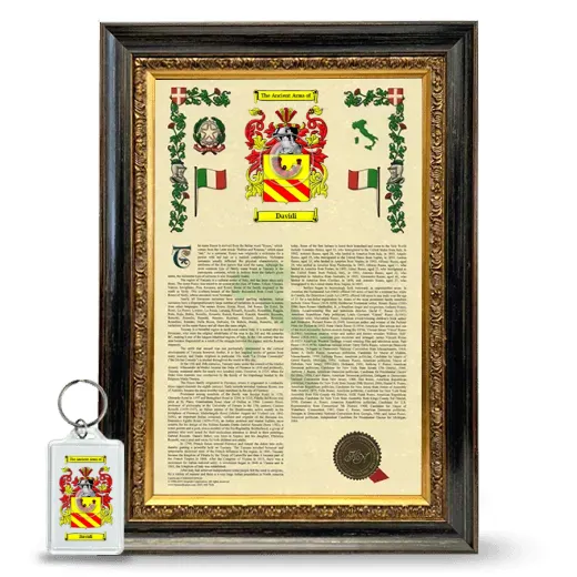Davidi Framed Armorial History and Keychain - Heirloom