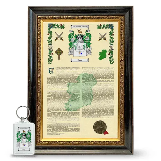 Days Framed Armorial History and Keychain - Heirloom