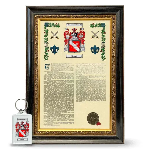 De oris Framed Armorial History and Keychain - Heirloom