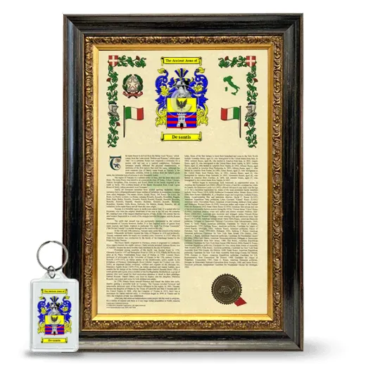 De santis Framed Armorial History and Keychain - Heirloom
