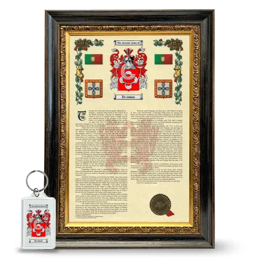 De souza Framed Armorial History and Keychain - Heirloom