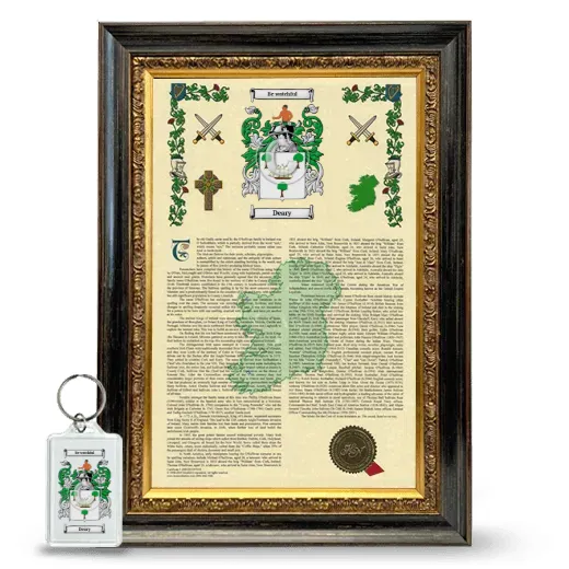 Deary Framed Armorial History and Keychain - Heirloom