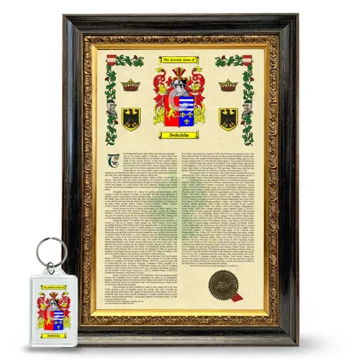 Dederichs Framed Armorial History and Keychain - Heirloom