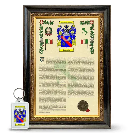 Degrazia Framed Armorial History and Keychain - Heirloom