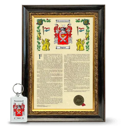 Degroot Framed Armorial History and Keychain - Heirloom