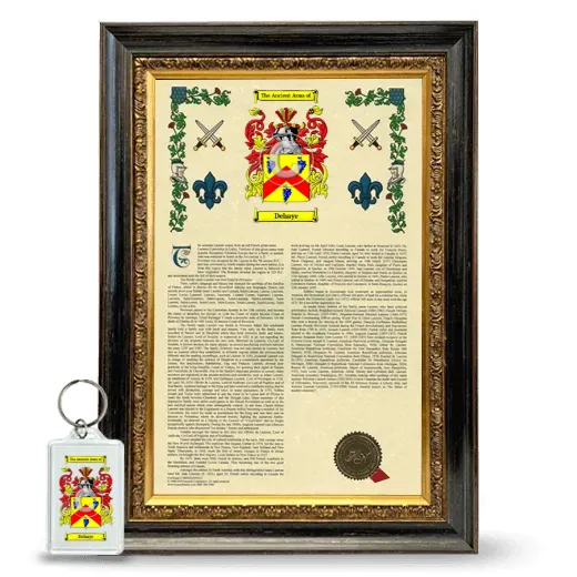 Dehaye Framed Armorial History and Keychain - Heirloom