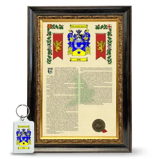 Deie Framed Armorial History and Keychain - Heirloom