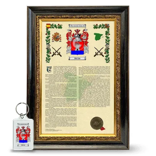 Del rio Framed Armorial History and Keychain - Heirloom