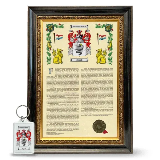 Depoll Framed Armorial History and Keychain - Heirloom
