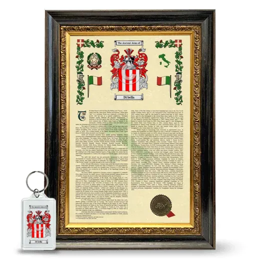 Di bella Framed Armorial History and Keychain - Heirloom