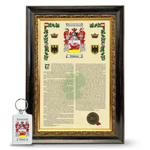 Dickmann Framed Armorial History and Keychain - Heirloom