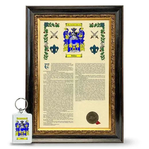 Didion Framed Armorial History and Keychain - Heirloom