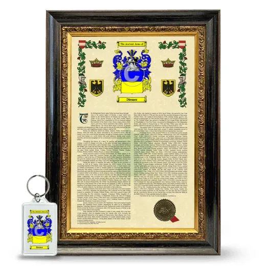 Diemer Framed Armorial History and Keychain - Heirloom