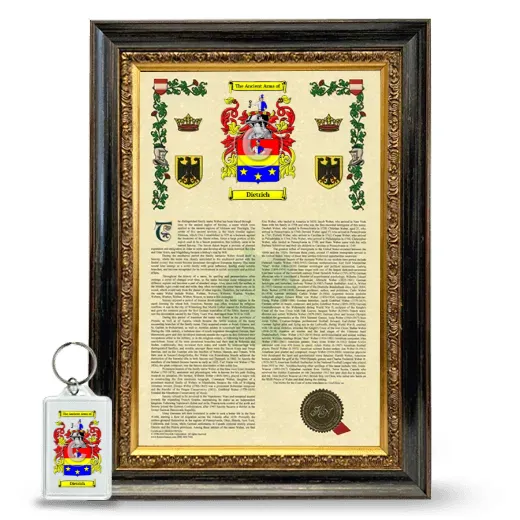 Dietrich Framed Armorial History and Keychain - Heirloom