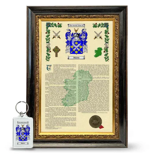 Dineen Framed Armorial History and Keychain - Heirloom