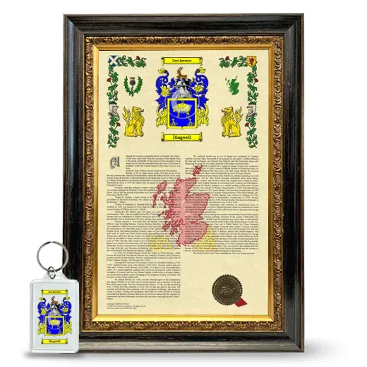 Dingwell Framed Armorial History and Keychain - Heirloom
