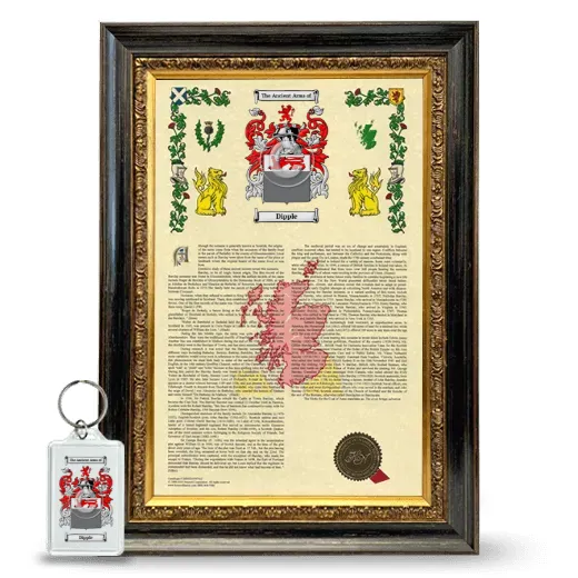 Dipple Framed Armorial History and Keychain - Heirloom
