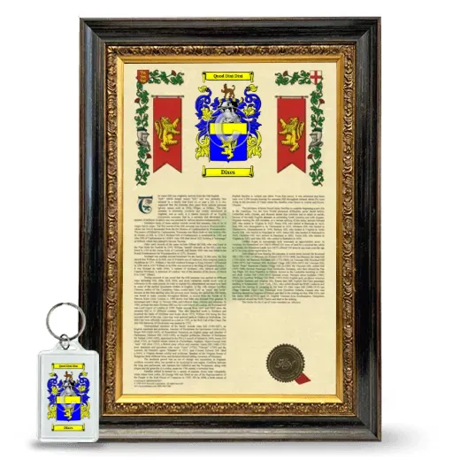 Dixes Framed Armorial History and Keychain - Heirloom
