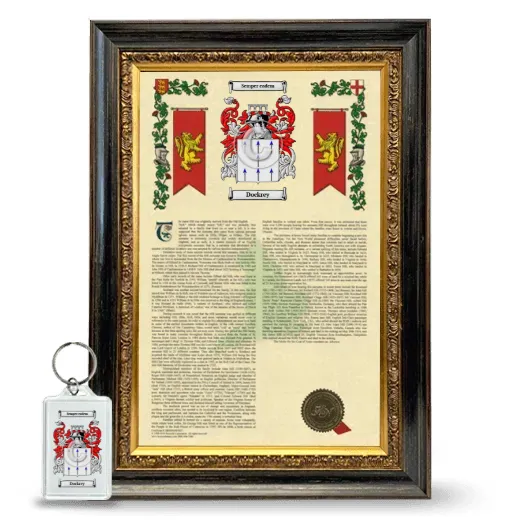 Dockrey Framed Armorial History and Keychain - Heirloom