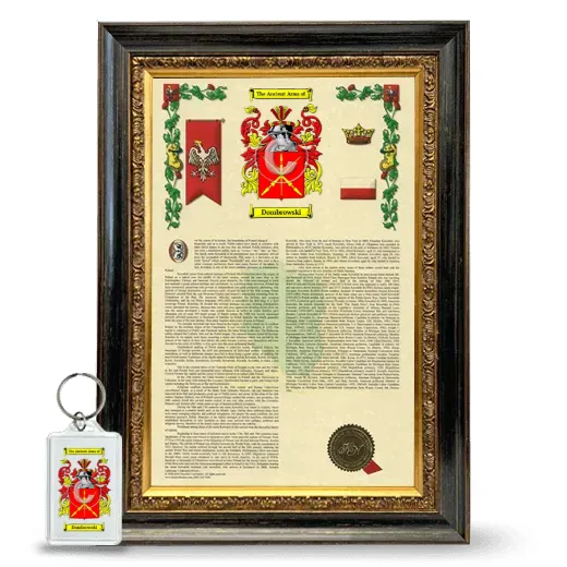 Dombrowski Framed Armorial History and Keychain - Heirloom