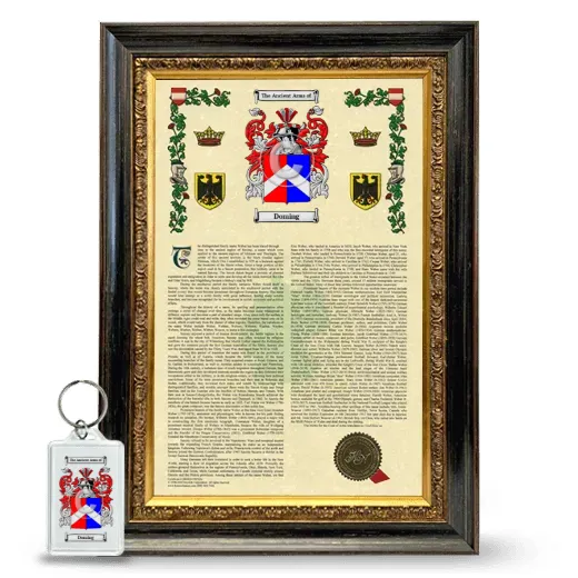 Doming Framed Armorial History and Keychain - Heirloom