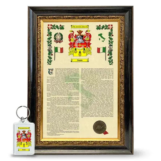 Donio Framed Armorial History and Keychain - Heirloom