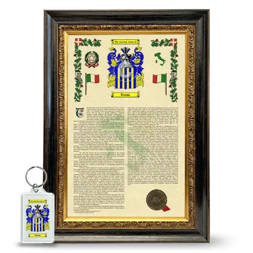 Donna Framed Armorial History and Keychain - Heirloom