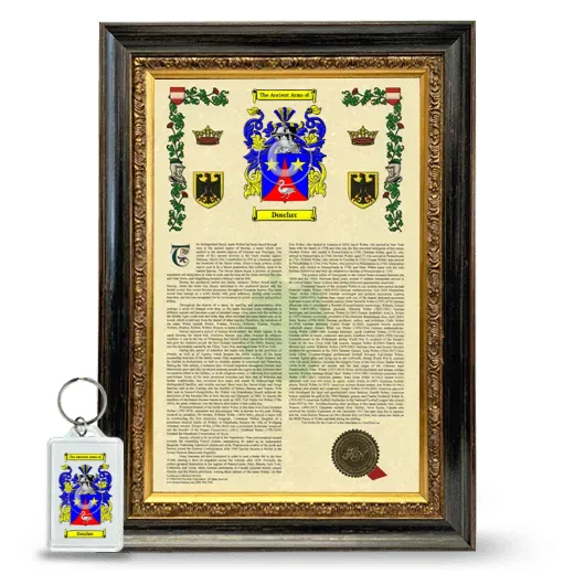 Doscher Framed Armorial History and Keychain - Heirloom