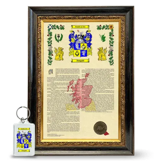 Dougald Framed Armorial History and Keychain - Heirloom