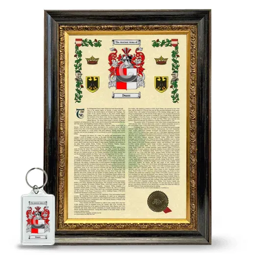 Dozer Framed Armorial History and Keychain - Heirloom