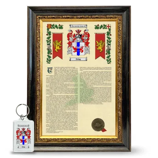 Dring Framed Armorial History and Keychain - Heirloom