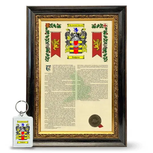 Dudgeon Framed Armorial History and Keychain - Heirloom