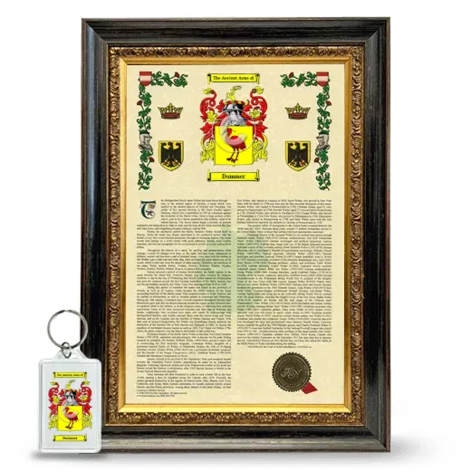 Dummer Framed Armorial History and Keychain - Heirloom