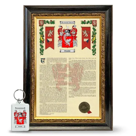 Dvorsky Framed Armorial History and Keychain - Heirloom