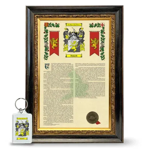 Dymach Framed Armorial History and Keychain - Heirloom