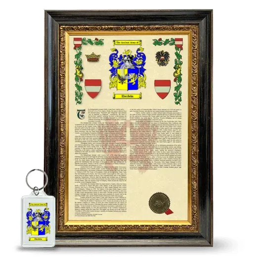 Eberlein Framed Armorial History and Keychain - Heirloom